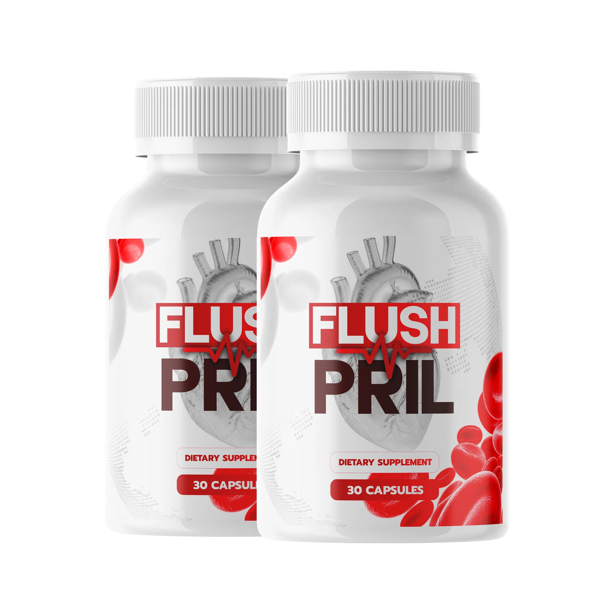 FlushPril™ dietary supplement bottles