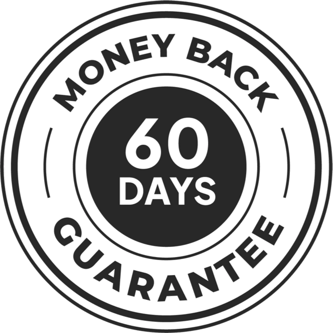 FlushPril™ money-back guarantee badge